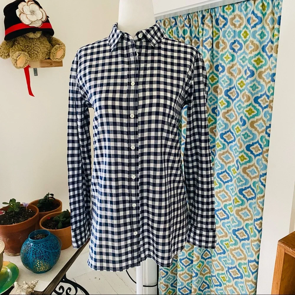 J. Crew Classic-fit Boy Shirt in Crinkle Gingham (size 4P)